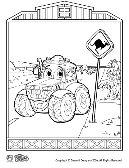 kangaroo colouring page