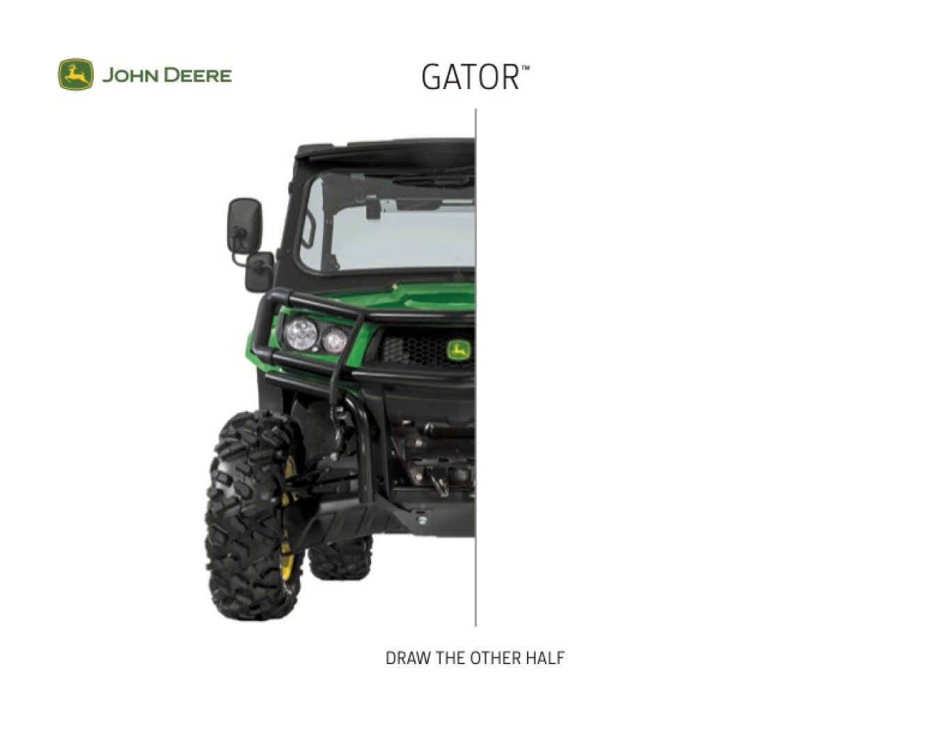 Photo of only half of a John&nbsp;Deere Gator