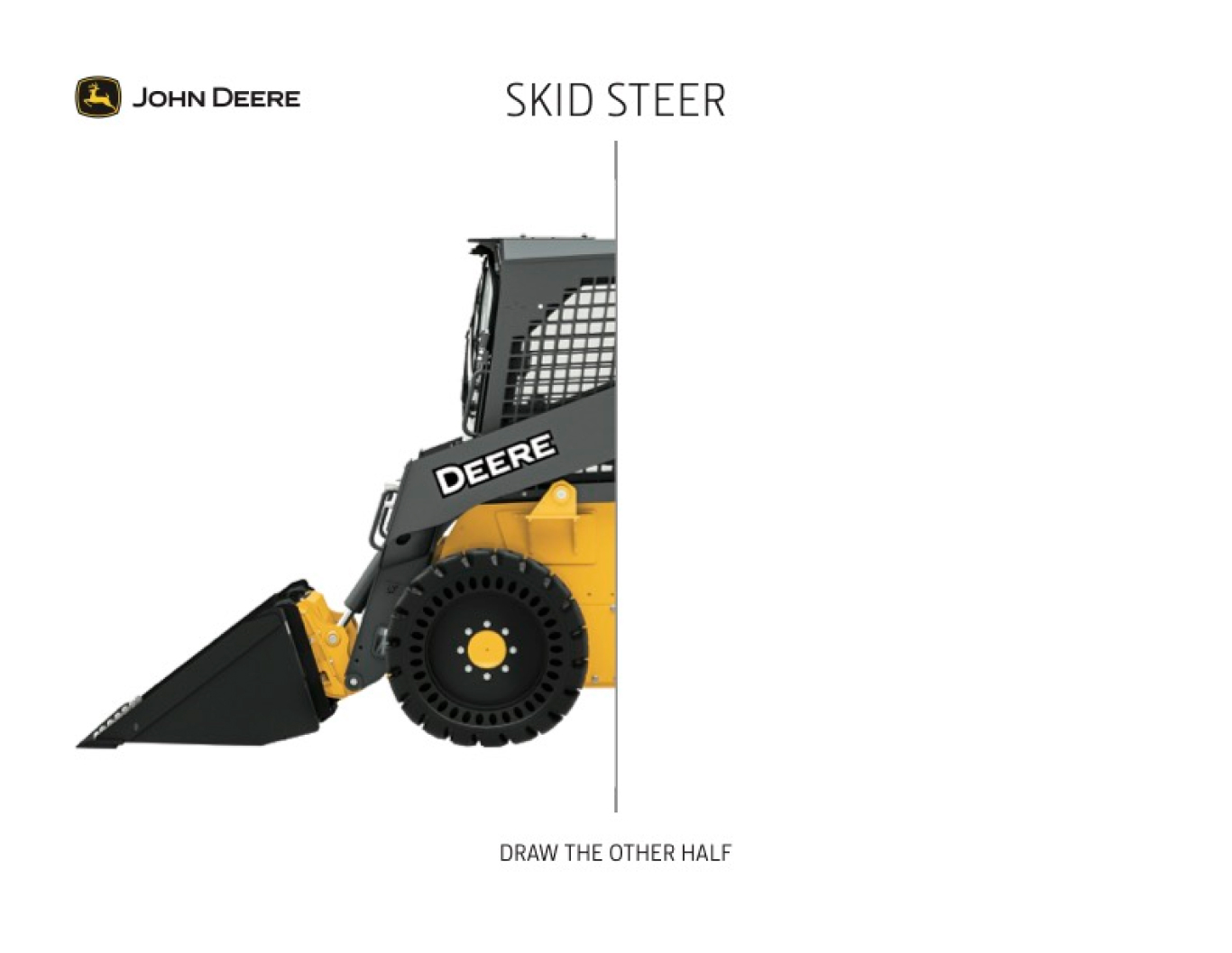 Photo of only half of a John&nbsp;Deere Skid Steer