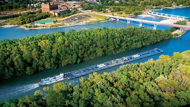 Barge on the river