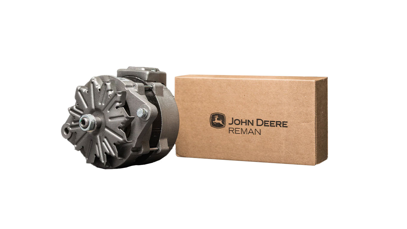 A John Deere water pump, a compressor, and an alternator