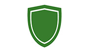 Green icon of a shield.