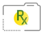 folder icon with prescription symbol