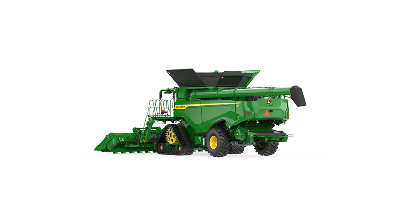 Rear right-view of x9 1100 combine on a white background