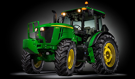 A John Deere tractor in the field