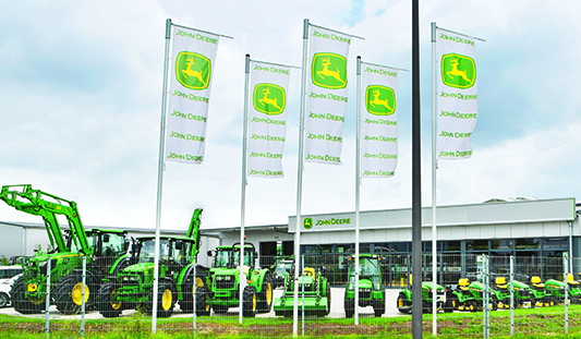 A John Deere dealer sign