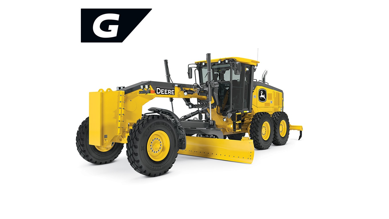 left front facing 670g motor grader