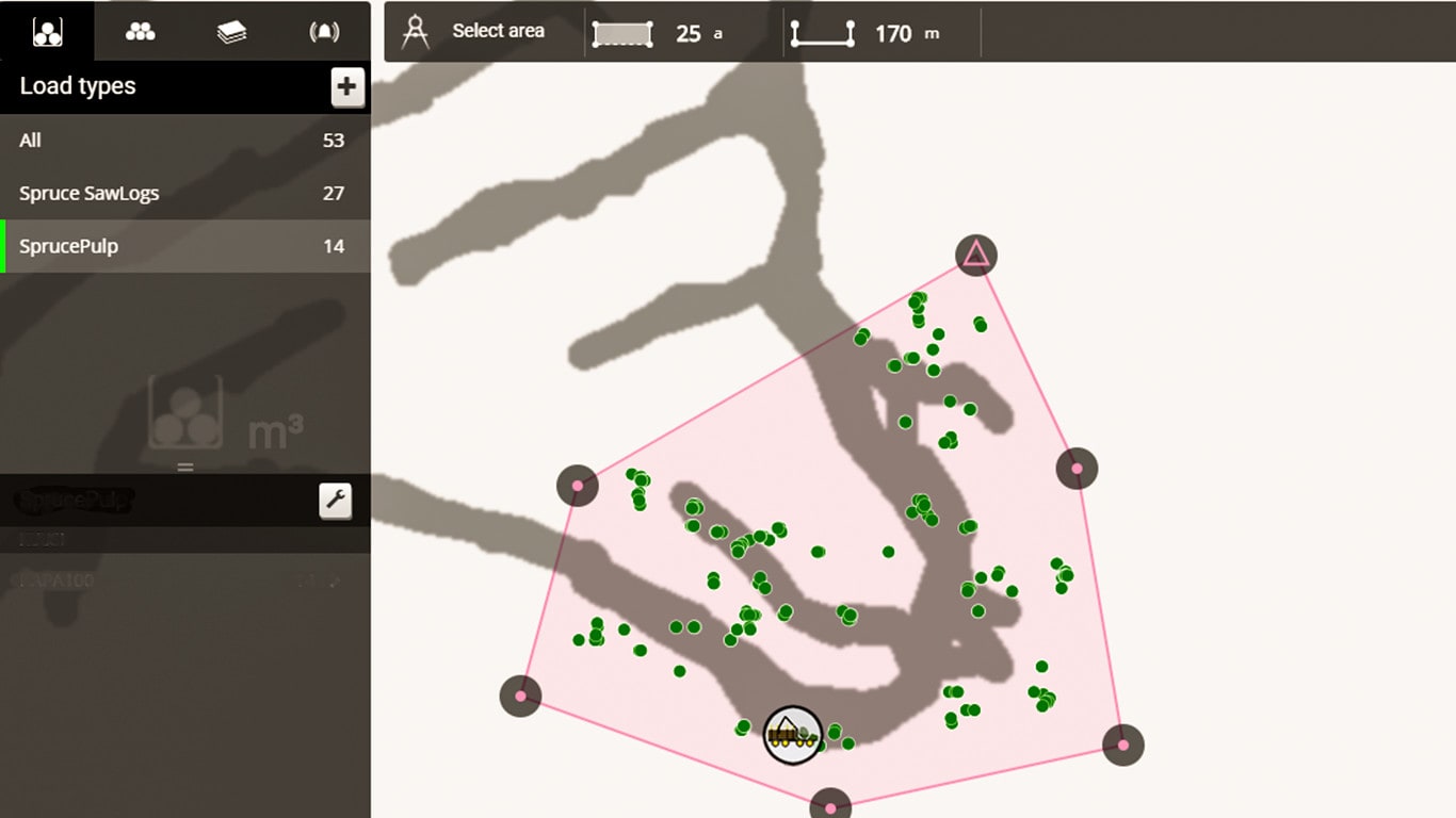 TimberMatic Maps ビュー