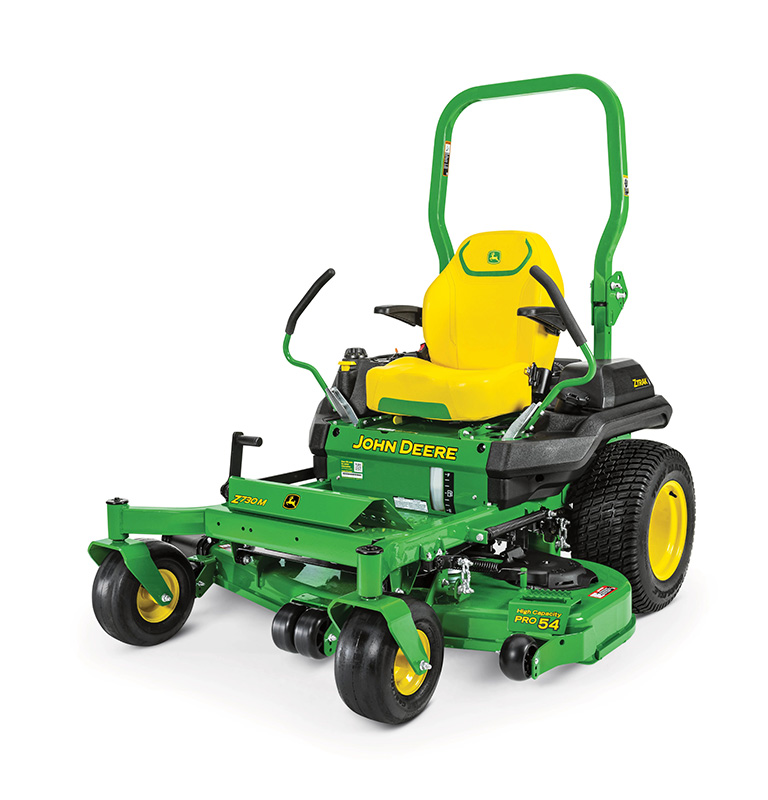 John Deere ZTrak mower on white background.