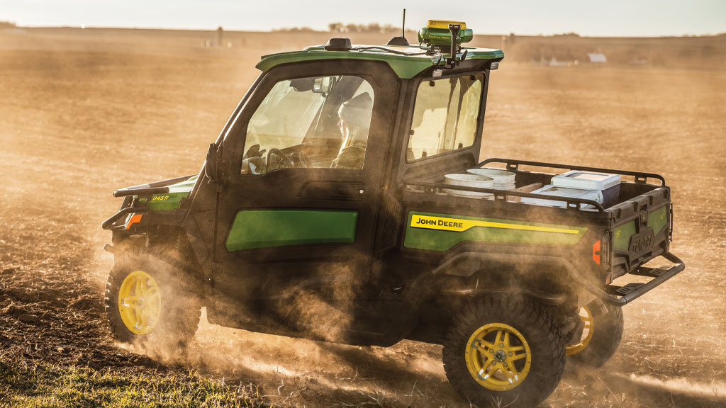 XUV 845R driving through field XUV 845R driving through field