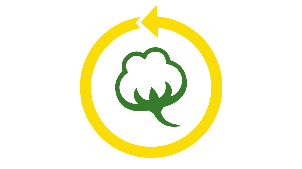 icon with cotton bloom encircled with a yellow arrow