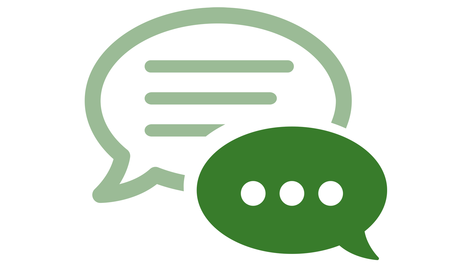 Icon of chat bubbles Icon of chat bubbles