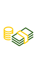 Icon of dollars and cents
