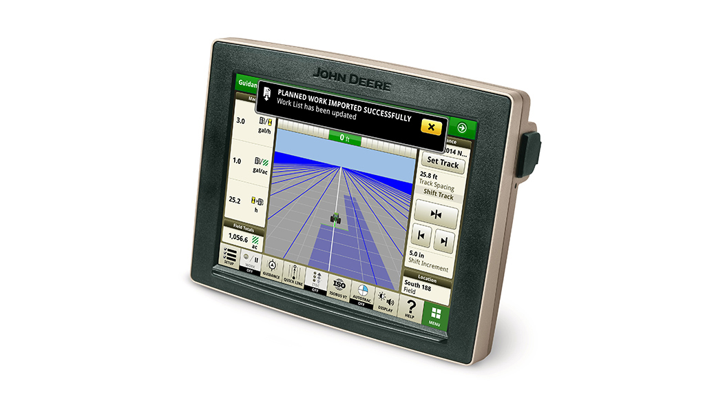 precision agriculture digital screen with rendered map