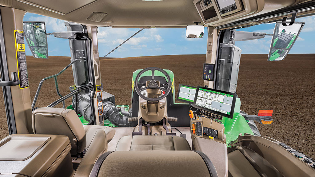 View of inside the cab of a 9 Series Tractor View of inside the cab of a 9 Series Tractor
